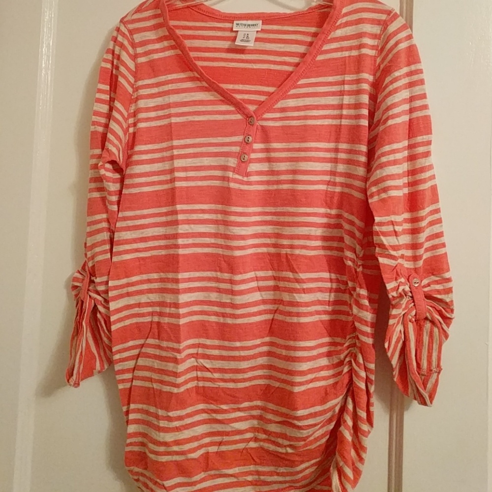 3/4 Sleeve striped maternity tee